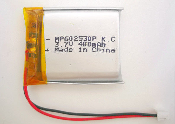 CB KC ULの証明の超薄いリチウム ポリマー電池602530 400mah 3.7V