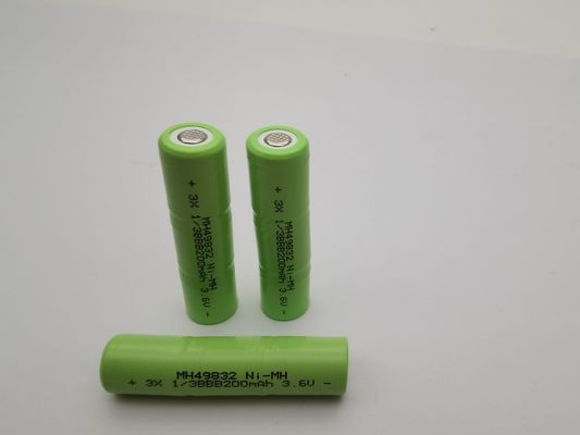 UL 3.6V 200mAh NIMH 再充電電池 1/3BBB カスタムNIMH バッテリーパック使用準備 NIMH バッテリー 長サイクル寿命
