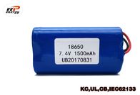 7.4V 1500mAh UL KCのCB PSEの承認の再充電可能な李イオン電池のパックINR18650