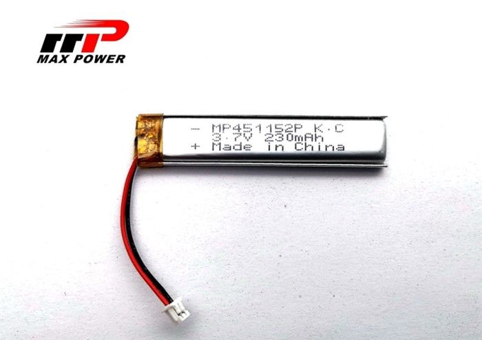 Bluetooth 451152 1C 230mAh 3.7Vのリチウム ポリマー電池