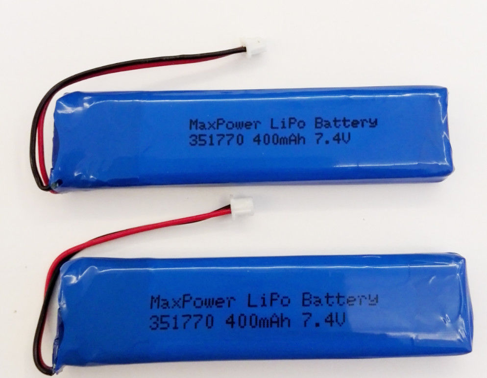 351770 MSDS UN38.3 400mAh 7.4Vのリチウム ポリマー電池