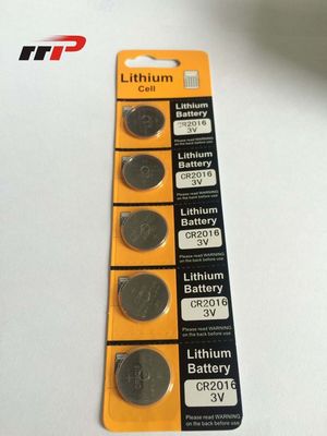 第一次ボタンの細胞 75mAh CR2016 のリチウム電池 3.0V/李MnO2 のまめカード硬貨電池