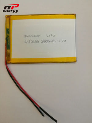 2800mAh容量のリチウム ポリマー電池3470100の3.7Vラップトップのノートの塗布